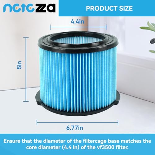 2 Pack VF3500 Filters Compatible with Rigid 4 Gallon Shop Vacuum - color: 2+4