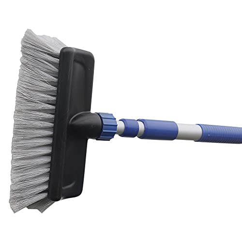Camco Flow-Through Wash Brush with Push Button Telescoping Handle - Connect to Standard Water Hose to Clean Your Vehicle | Great for RV, Truck Boat and Car Washing - (41960) - style: Standard