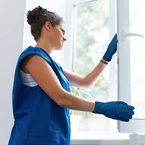 Patelai 3 Pairs Microfiber Dusting Gloves for Plants Leaf, Small - color: Black, Navy, Yellow, size: Small