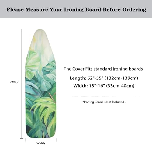 Tropical Palm Tree Homes Replacement Ironing Board Cover with Extra Thick Pad, Standard (Fits Large Boards 15 x 54 inch) Elasticated, Scorch Resistant, Durable - color: 0 Tropical Palm Tree