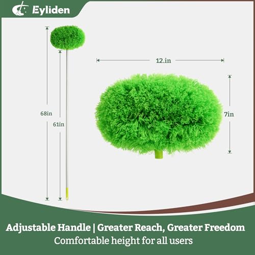 Eyliden 68" Adjustable Ceiling Fan Duster - 360° Dual-Sided Microfiber