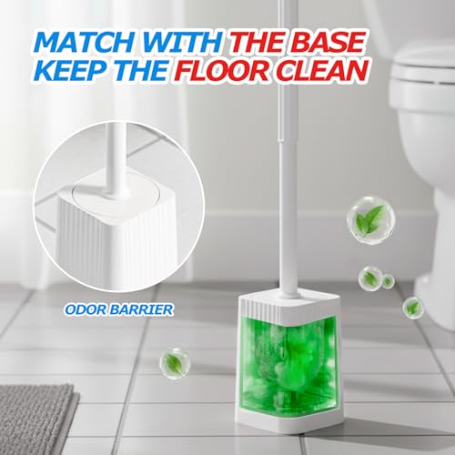 FORASTO 3Pack Toilet Bowl Brush and Holder Set - Restroom Cleaning Supplies - color: White, size: 3PACK