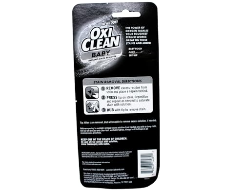 OxiClean Baby Instant Stain Remover Pen Twin Pack, 0.75 oz Each, On-the-Go for Diaper Bags, Gentle Formula for Baby Clothes, Food Formula and Spit-Up Stains, Travel-Friendly - size: Twin Pack