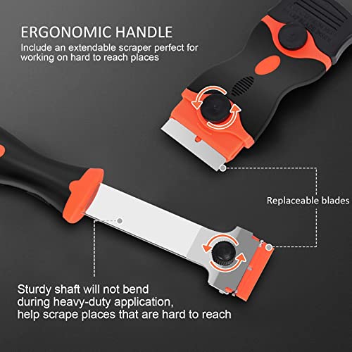 3 Pack Razor Blade Scraper Tools, with 50 Plastic & 30 Metal Razor Blades