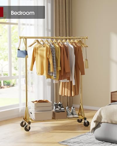 Sakugi Stainless Steel Clothes Rack Mesh Shelf, 42.5x16.5x65.9, Gold - color: Gold, size: 42.5" x 16.5" x 65.9"(1 Rod)