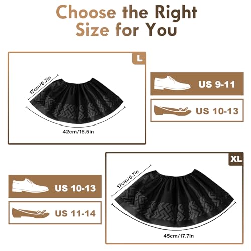 Shoe Covers Disposable Non-Slip - Black Booties for Shoe Covers, Non-Woven Fabric Disposable Shoe Covers in 200 Packs, Boot Covers for 9-11 US Men&10-12 Us Wowen - size: Black Set of 200(L)