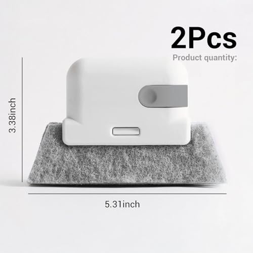Window Track Cleaning Brush with Handle for Sliding Door Gaps Corners Tiles Sink Baseboards Blinds Crevices Use(White,2PCS) - color: White,2pcs, size: F