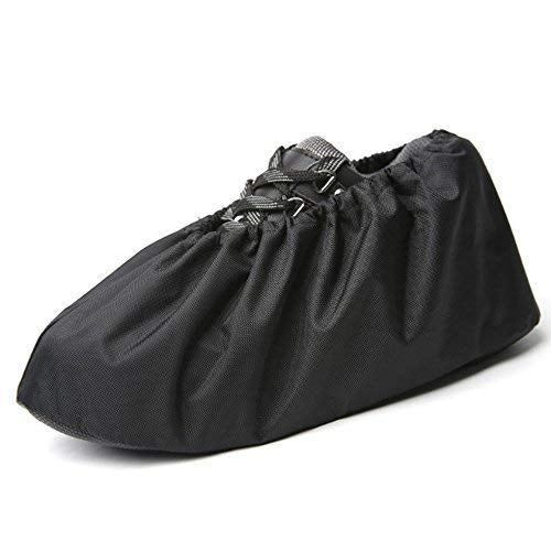 Jron 5 Pairs Premium Reusable Washable Shoe Cover Boot Covers for Contractors (5 Pairs | US 7-9 For Shoes/US 7-8 For Boots, Black) - color: Black, size: 5 Pairs | US 7-9 For Shoes / US 7-8 For Boots