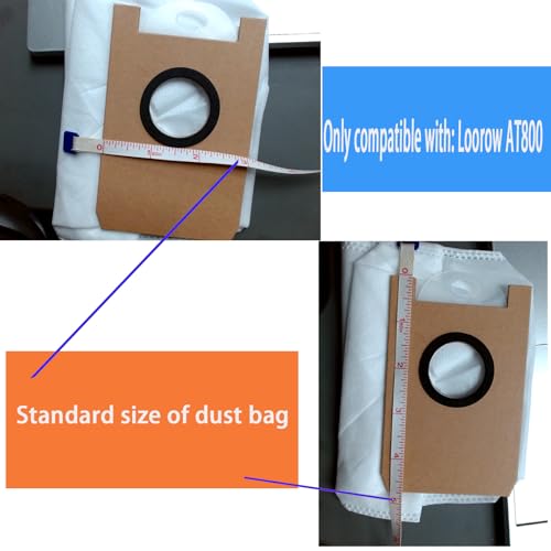 Dust Bags Replacement for Loorow AT800 3-in-1 Robot Vacuum :10 Pack
