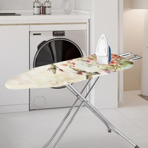 Hummingbird Print Ironing Board Cover and Pad 15x54 Inch Heavy Duty Iron Cover, Standard Size Ironing Board Covers, with Elastic Edge for Easy Installation - color: Hummingbird Print