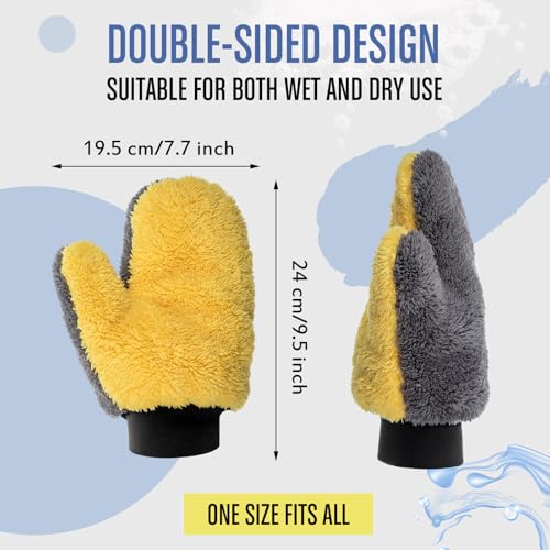 Paint Mitt Stain Mitts Reusable Microfiber - color: Gray,yellow