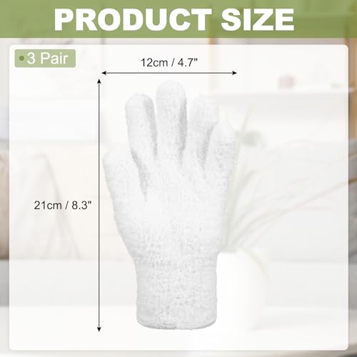 uxcell Microfiber Gloves, Reusable Washable Plant Dusting Gloves Cleaning Mittens for Auto Plants Household Kitchen - color: White
