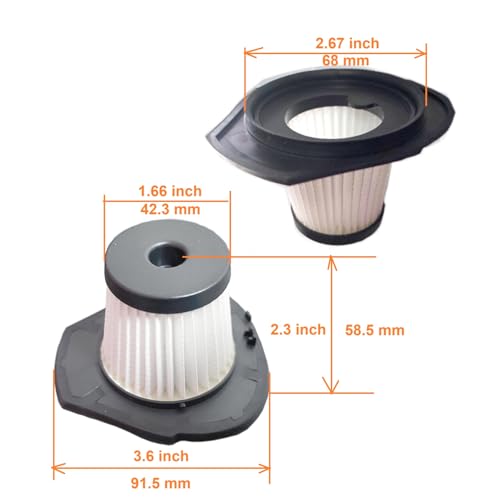3pack Hepa Filters Replacement Compatible with Drecell VC008C Car Vacuum, Washable Filters Works on SAKOLD Handheld Vacuum Cordless VC008 (Vac isn't included)