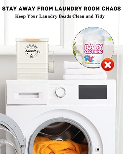 Laundry Detergent Powder Container Dispenser Holder for Laundry Room Organization. Metal Laundry Soap Dispenser with Scoop and Lid. Modern Farmhouse Laundry Room Decor and Accessories (Cream) - color: Cream