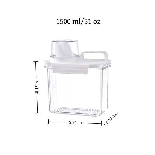 Laundry Detergent Dispenser-1 Pack, 51 oz Detergent Dispenser with 4 Removable Labels, Laundry Soap Dispenser for Laundry Room Organization and Storage, BPA Free & PET Plastic Clear
