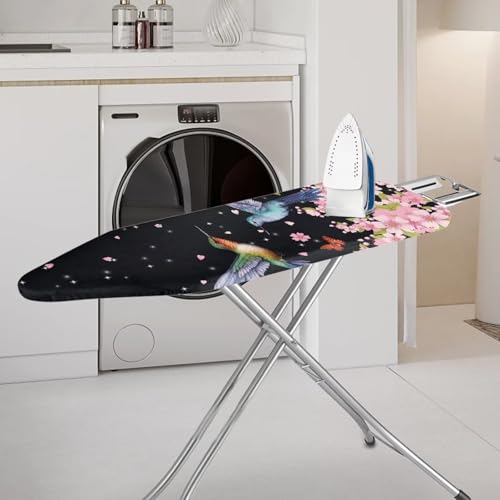 Hummingbird Ironing Board Cover and Pad 15x54 Inch Heavy Duty Iron Cover, Standard Size Ironing Board Covers, with Elastic Edge for Easy Installation - color: Hummingbird