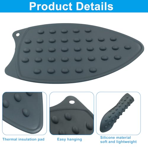 2 Pcs Silicone Iron Rest Pads Mat, Grey - color: Gray