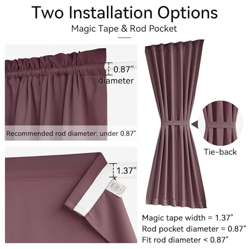 Vatge Side Door Window Covering, Sidelight Curtains for Glass Door, Kitchen Window, and French Doors, 1 Panel, W12 x L72, Nostalgia Rose - color: Nostalgia Rose, size: 12"W x 72"L (Pack of 1)