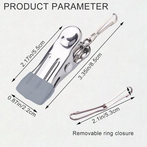 Multipurpose Heavy Duty Stainless Steel Clothespins, Clothes Pins for Laundry, Towel Drying Clips, Outdoor Clothespins for Socks, Towels, Snacks, Photo (30, Gray) - color: Gray
