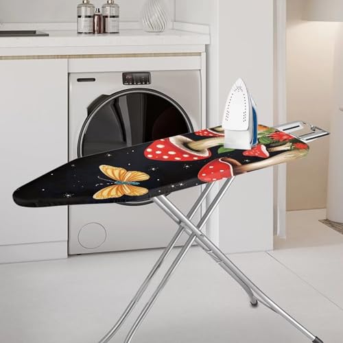 Mushroom Butterfly Ironing Board Covers Scorch Resistant Heat Insulation Ironing Board Replacement Cover Ironing Board Protector Home Decor - color: Mushroom Butterfly