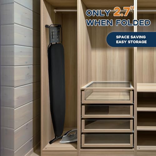 Ironing Board Full Size, RAINHOL Black 54"x13" Compact Ironing Board - color: Black
