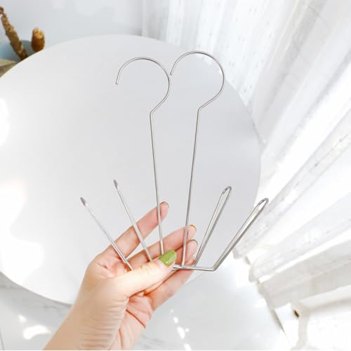 10 Pack Stainless Steel Shoe Drying Rack with Hooks, Multi-Function Hanging Shoe Holder for Shoes and Insoles, Balcony Laundry Shoe Hanger for Home and Outdoor Drying