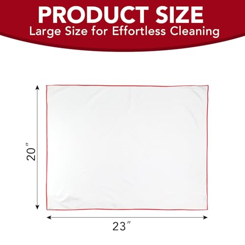 Wine Glass Polishing Cloths Large Glass Cleaning Cloth, Streak Free, Lint Free Microfiber Cleaning Cloth for Glasses, Stemware, Sunglasses, Camera Lens, 20 Inch X 23 Inch (2 Pack White | Gray)