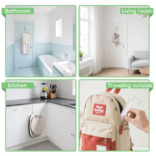 Foldable Over the Door Hooks, Over the Door Hanger for Space Saving - color: White-1Pack