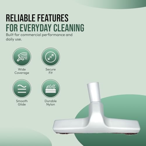 Selgo Hardwood Universal Vacuum Cleaner Floor Brush 1 ¼ inch (1.25'') (32mm) Inner Diameter with Horse Hair Soft Bristles 10” Wide (White - Plastic) - color: White - Plastic