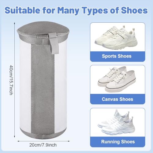 Dntorx 2 PCS Shoe Washing Machine Bags for Washer and Dryer, White + Grey - color: Yellow+Blue