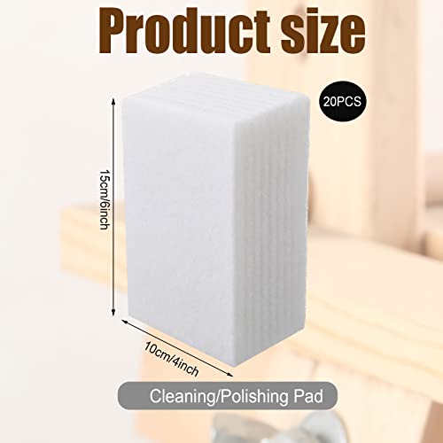 Eaasty 20 Pcs White Scrubbing Pad Non Scratch Scouring Pads, 4 x 6 Pulgadas - size: 4 x 6 Inch