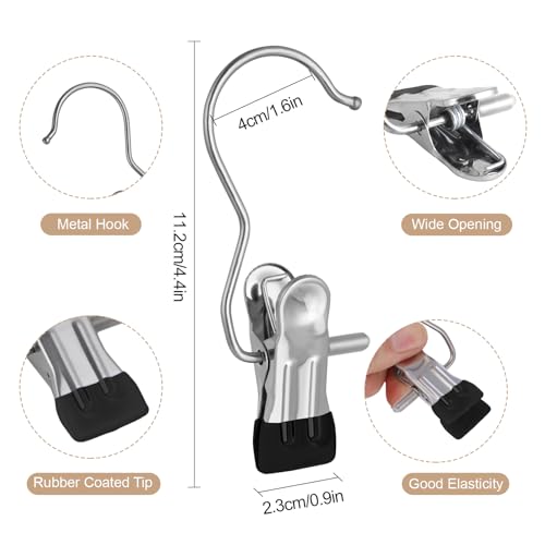 50PCS Space-Saving Clothespin Hat Pants Storage Hanging Travel Hook - color: Black