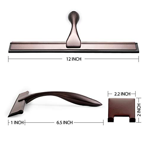 Hiware All-Purpose Shower Squeegee for Shower Doors, Bathroom, Window and Car Glass - Bronze, Stainless Steel, 12 Inches - color: Bronze, size: 12-Inch