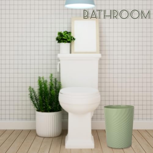 UUJOLY Plastic Small Bathroom Trash Can Wastebasket Garbage Can, Mint Green - color: Mint Green, size: 1.8 Gallon/1 Pack