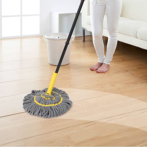 Self-Wringing Twist Mop, Microfiber Floor mop 57" Long Handle, Gray - color: Gray Twist Mop