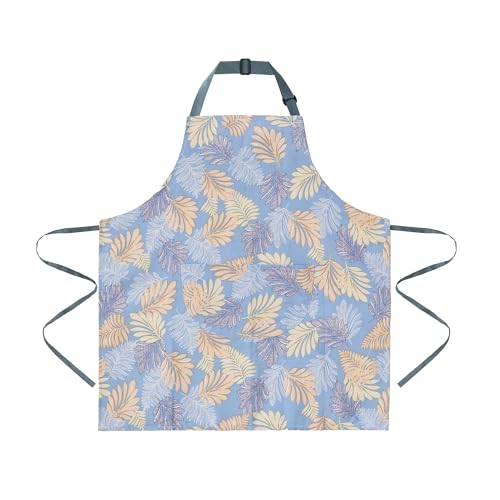 2 Pack Floral Apron for Women with Pockets, Adjustable Cotton Chef Aprons for Kitchen, Cooking, BBQ & Grill - color: Silver/Pine