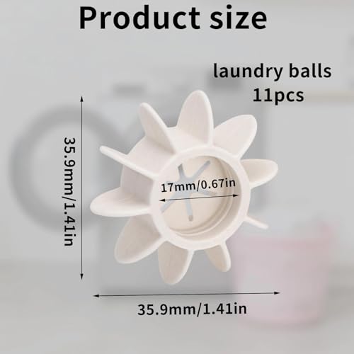 11 Pcs Reusable Laundry Scrubbing Balls for Washer – Tangle-Free Washing Balls, Anti-Tangle Laundry Agitator Balls for Cleaner Clothes, Effective Washing for All Machines, (White) - color: White