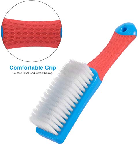 Scrub Brush Comfort Grip & Flexible Stiff Bristles Heavy Duty for Bathroom Shower Sink Carpet Floor, Blue Red - color: Blue Red