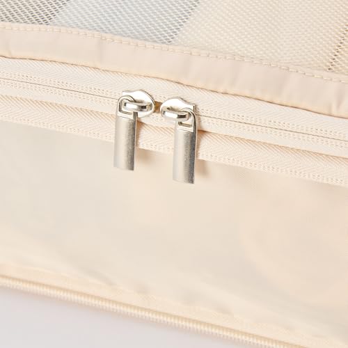 Vandel Compression Packing Cubes for Women, Set with Hanging Toiletry Bag - color: 1. Blue Gingham, size: Deluxe Set (4 Cubes + Toiletry & Laundry Bags)
