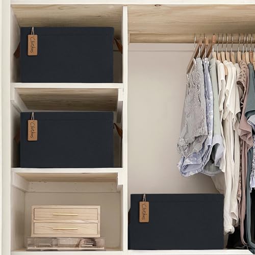 CHICVITA 20L Fabric Storage Bins for Shelves, Metal Frame, 2Pack, Black - color: Black, size: 14 ¾" L x 10 ¼" W x 8 ¼" H