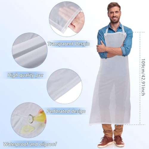 Hercicy 20 Pcs Heavy Duty Plastic Aprons for Adult,43 In Clear Vinyl