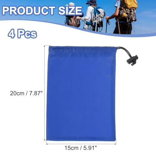 Drawstring Bag with Toggle, Stuff Sack String Waterproof Travel Storage Bags Cinch Stuff Pouch -Fitting for (Gym/Traveling/Hiking/Yoga/Office/Shoes) 6 x 8 & 4 Pack & Sapphire Blue - color: Sapphire Blue, size: 6 x 8"
