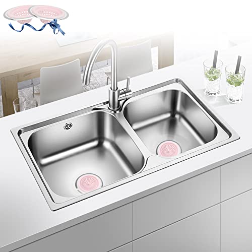 2 PCS Kitchen Stainless Silicone Sink Strainer, 4.5 inch Diameter… (Light Pink) - color: Light Pink