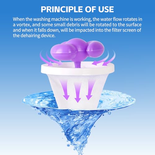 Washing Machine Lint Catcher & Hair Catcher for Top Load Washer - Reusable Floating Pet Hair Remover, 8 Pack Mixed 3 Colors