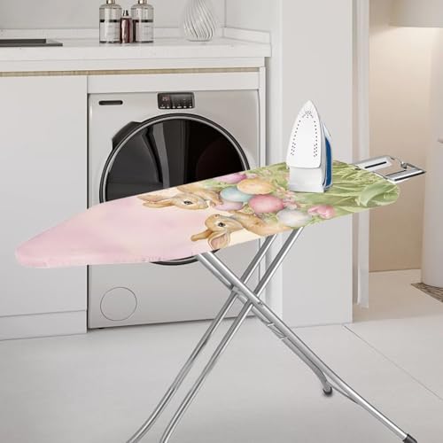 Cute Bunny Ironing Board Cover Standard Size Tulip Ironing Board Pad Ironing Board Dust Cover Home Accessories Decor Easter Iron Board Cover Pad Replacement - color: Cute Bunny Tulip