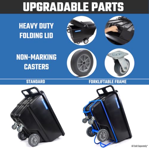 Magnum Tilt Truck, 1/2 Cu. Yd. Capacity Dump Cart with Heavy Duty 12” Wheels & 5” Casters for Handling, Transporting on Construction Jobsites, 750 lbs, Trash Cart with Wheels DUC12A-02PK (2-Pack) - size: Heavy-Duty Wheels, style: No Frame
