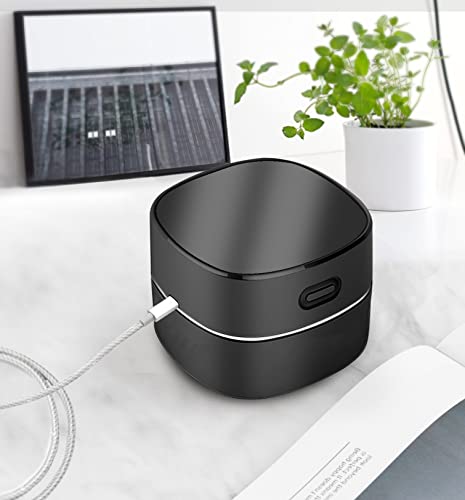 ODISTAR Desktop Vacuum Cleaner,Mini Table dust Sweeper Energy Saving,High Endurance up to 400 mins,Cordless&360º Rotatable Design for Cleaning Hairs,Crumbs,Computer Keyboard (Black Charging) - color: Black Charging, size: 3.1 Inch