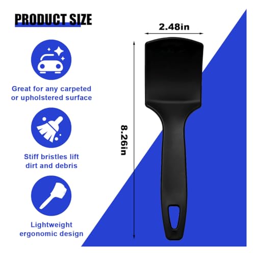 smilfuy 8.3×2.5 Inch Carpet Cleaning Brush, Scrub Brush for Floor Mats, Car Wheel Hub Cleaning Brush for Car Interior and Home, Car Wash Brush Automotive Tire Brush with Soft Bristle Short Handle - color: Black