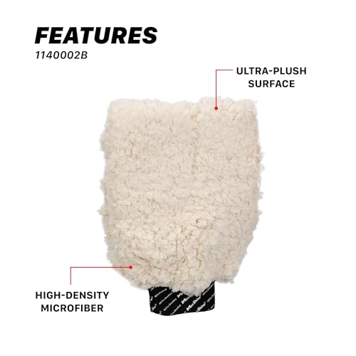 Maxshine Universal Ultra-Plush Microfiber Car Wash Mitt – Super Absorbent & Ultra-Soft for Scratch-Free Car Washing – Comfortable & Reusable Mitt for Auto Detailing