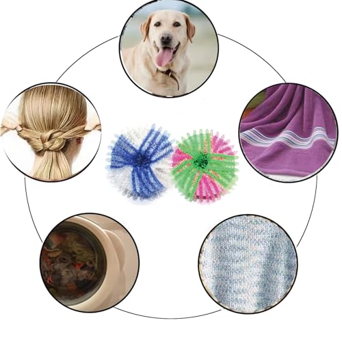6Pcs Reusable Dryer Balls and 4pcs PeT Hair Remover Laundry Dryer Ball Set, Prevent Entanglement Laundry Balls for Laundry Room Washer